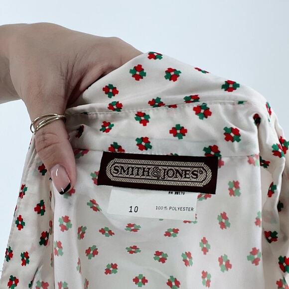 NWT Vintage 80s Smith & Jones Floral Button Down Blouse Size 10 - Picture 5 of 5